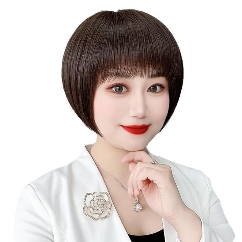 Natural Human Hair Bobhaircut Hand-woven Wig Sheath