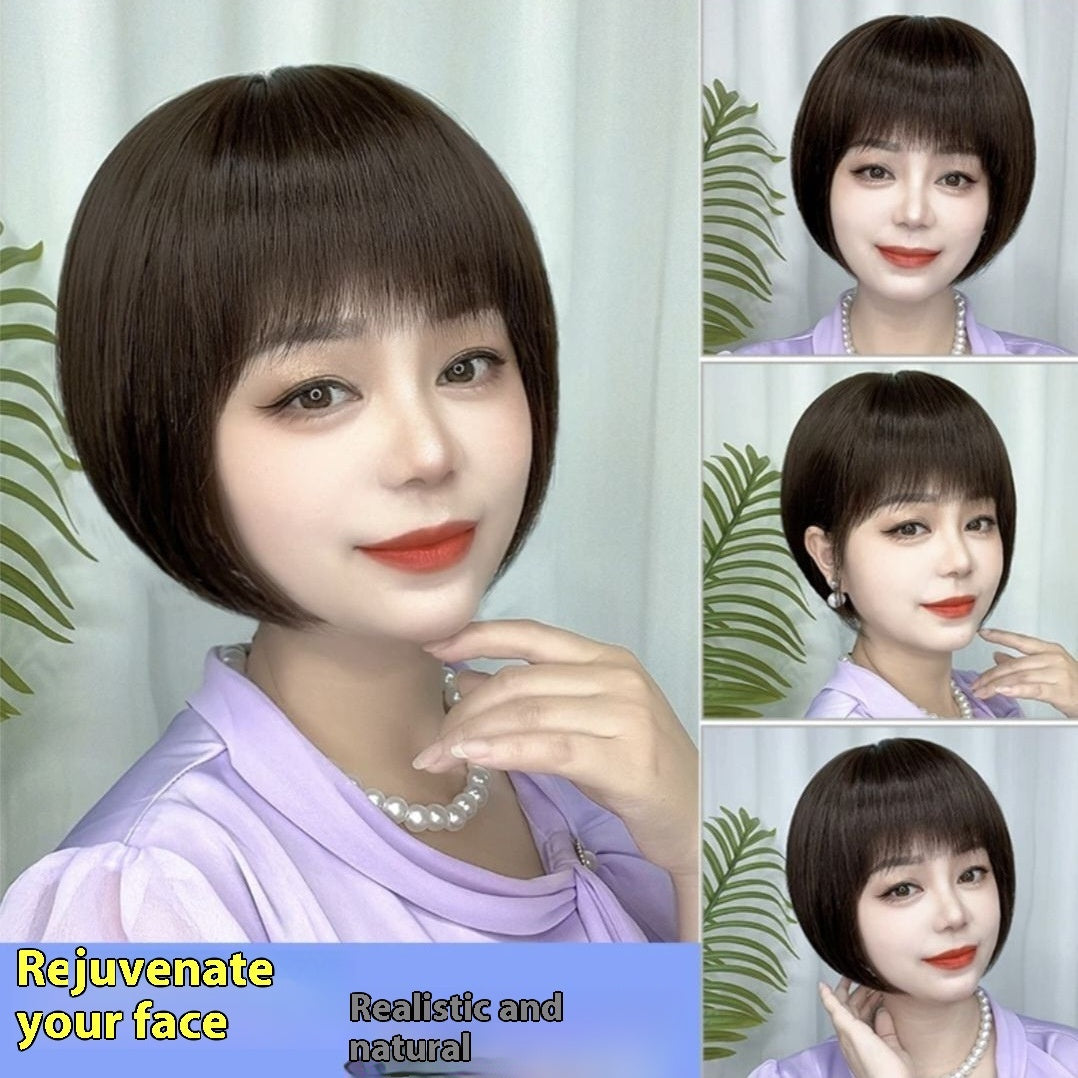 Natural Human Hair Bobhaircut Hand-woven Wig Sheath