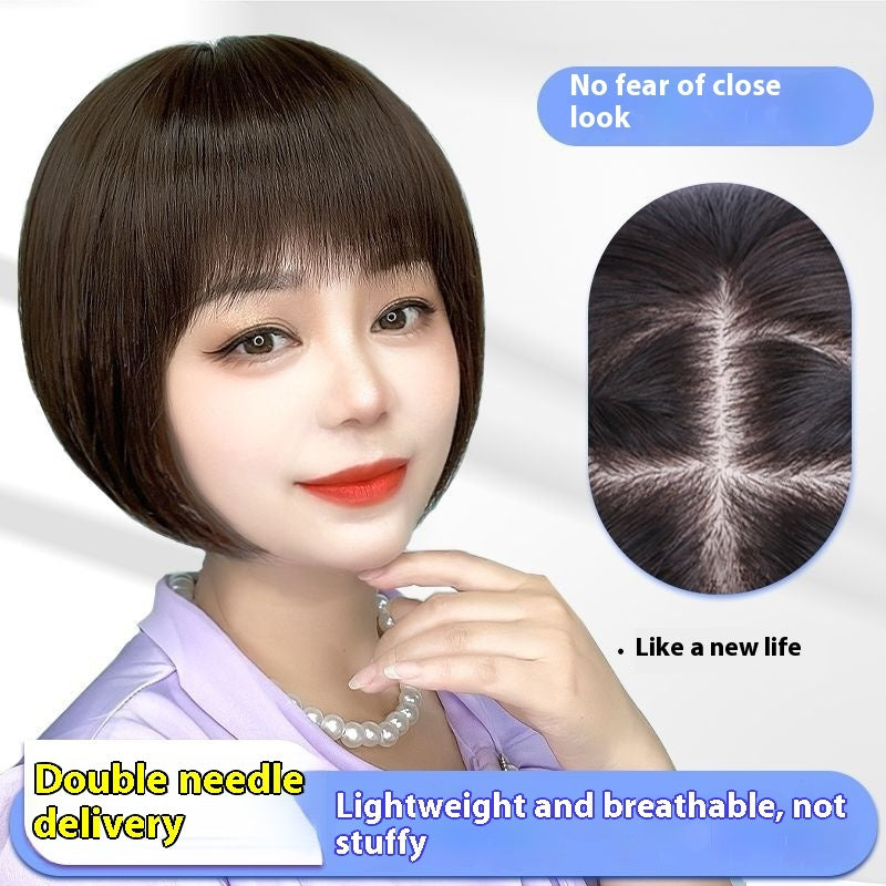 Natural Human Hair Bobhaircut Hand-woven Wig Sheath
